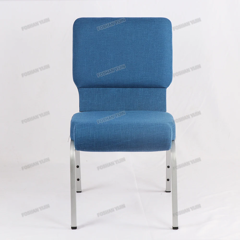 wholesale cheap high quality  interlocking waterproof navy blue used  metal church banquet chair