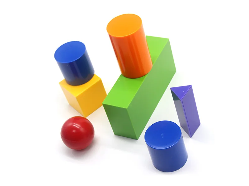 Educational 7pcs Plastic 3D Geometry Shapes Solid Model of Geromtry shapes set