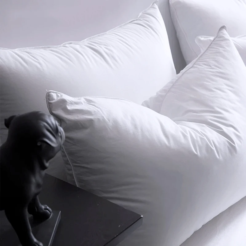 Luxury Customize Hotel White Goose Down Feather Pillow 5 Star Hotel Sleeping Pillow