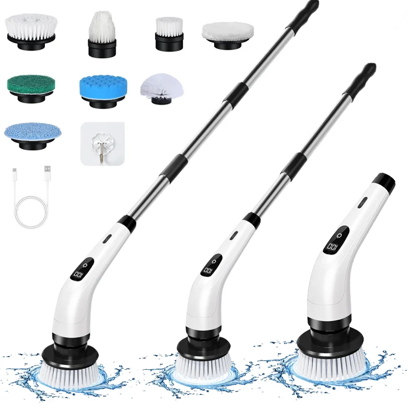New 9-1 Household Electric Cleaning Brush Flooring Rechargeable Wireless Cordless Spin Power Brush