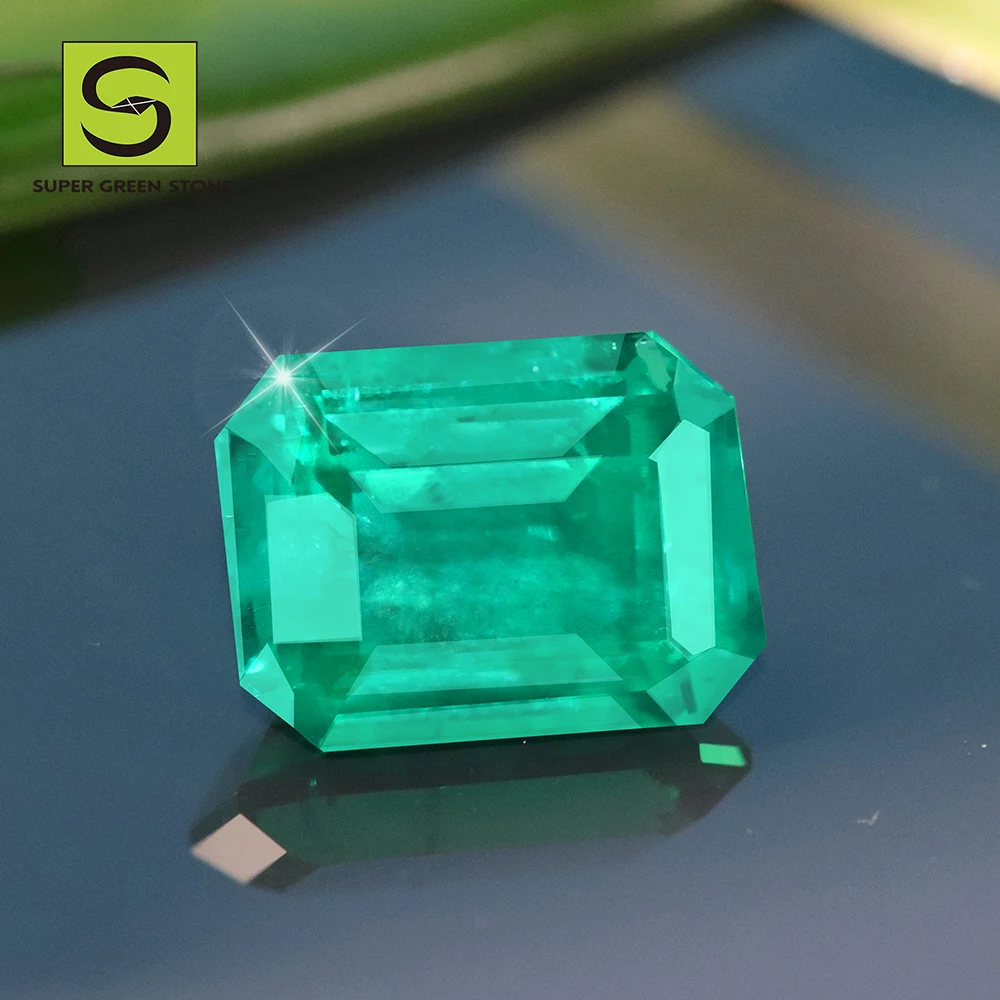 SuperGS SGSLGE02 Synthetic Loose Blue Emerald Alexandrite Ruby Colorful Created Loose Lab Grown Emerald Gemstone