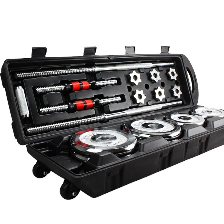 Buy China Hot Sale Gym Weight Chrome Iron Adjust Barbell Dumbbell Set 50kg  for sales
