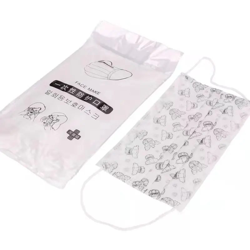 Wholesale Eco Friendly Custom Design Printed Disposable 3-ply Personal Protection Face Mask with Logo