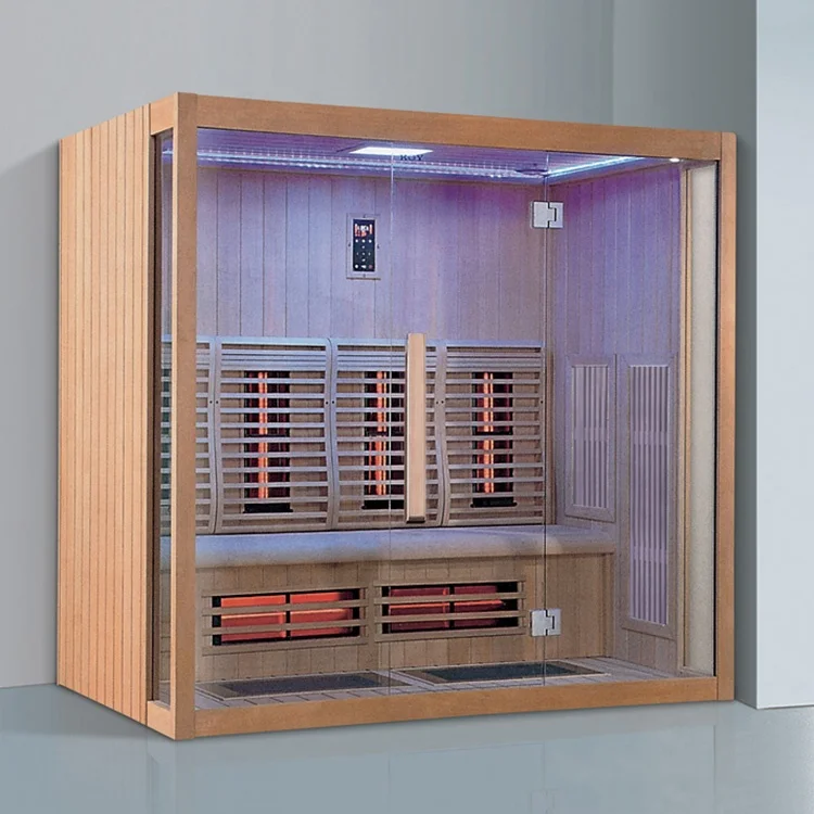 Hemlock cedar outdoor wooden barrel panoramic glass wholesale portable folding ozone slimming heating detox sweat sauna room