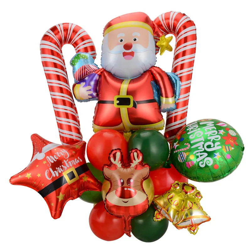 New Arrival Merry Christmas Foil Balloon Christmas Tree Santa Claus Christmas Gifts Balloon Upright Xmas Balloons Set Party
