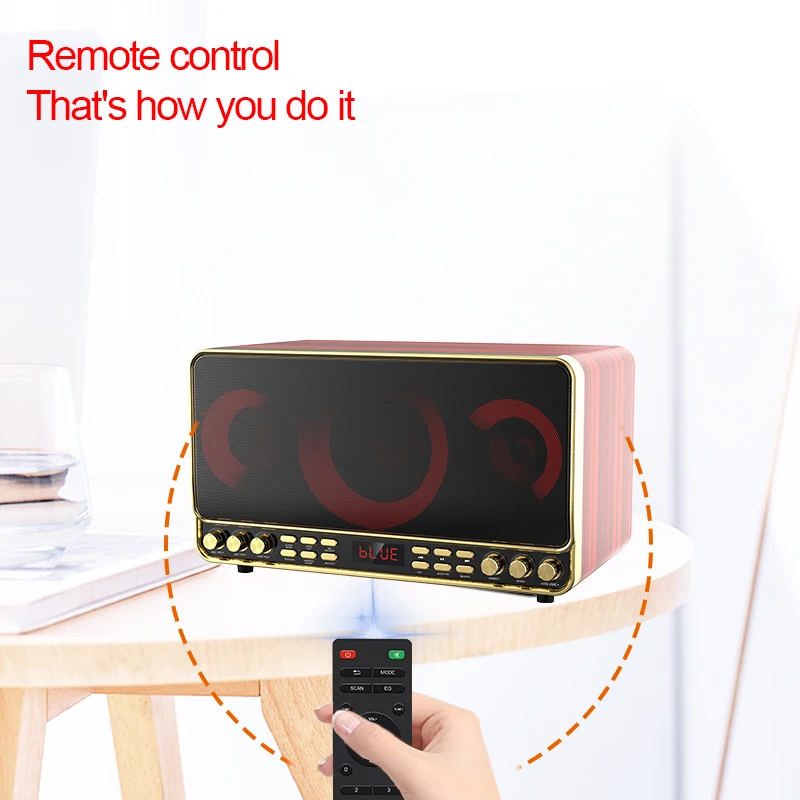 2023 sell well leather wooden box Portable retro Bluetooth speaker  wireless music retro bluetooths speaker