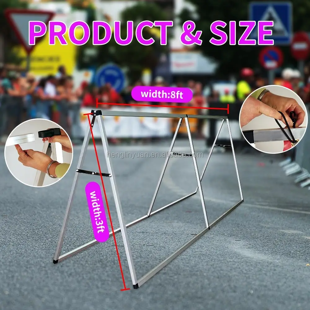 Custom Promotional A-Frame Banner Portable Horizontal Pop-Up Knitted Sport Event Banner for Outdoor Advertising