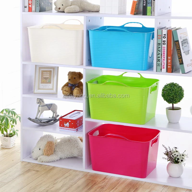 Household Dirty Clothes Basket Large Sundry Storage Basket Plastic Soft Laundry Basket with Handle