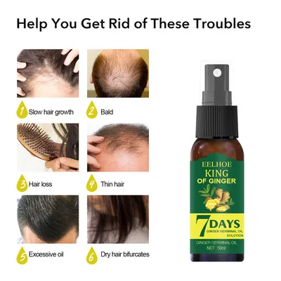 OEM 30ml/50ml EELHOE KING of Ginger Hair Growth Nutrition Liquid Hair Loss Control Hair Spray