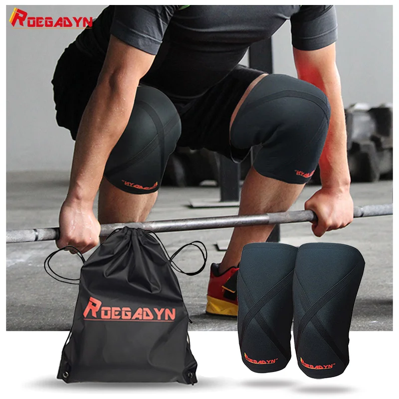 Wholesale Custom Weightlifting Support Neoprene  Elastic Power lifting 7MM knee Sleeve