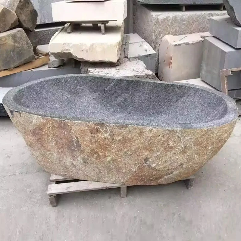 Hand Made Stone Carving and Sculptures Big Rock River Stone Bathtubs Nature Stone Bath