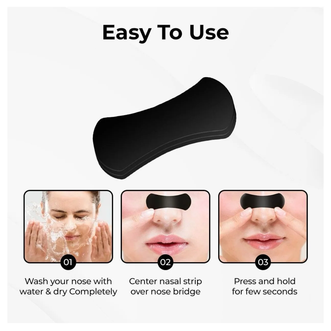 30 Pcs New Black Nasal Strips custom logo bag for better sleep nose tape anti snoring nose strip nasal plaster for better breath