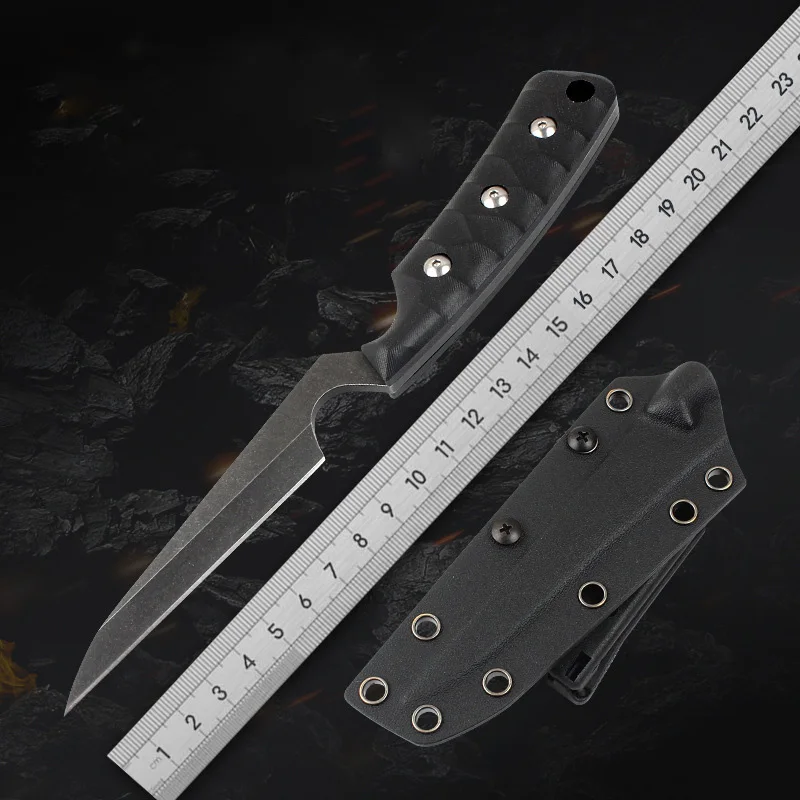 JXT High Grade Spring Steel Edc Survival Pocket Knife G10 Carbon Fiber Handle Outdoor Camping Survival Knives