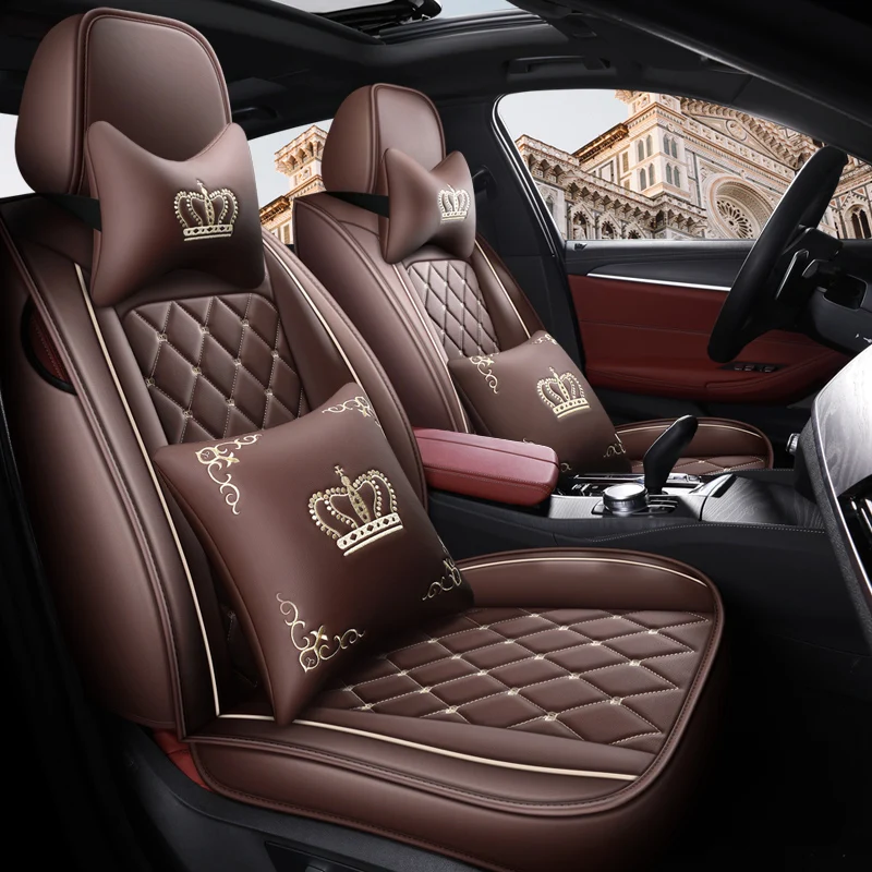 Semi-custom PU Leather Car Seat Cover Universal Chair Seat Cover In Full Sets For Suv