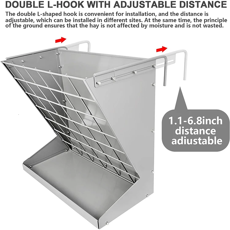 Heavy-Duty Galvanized Metal Hay and Grain Feeder Display Stand Rack for Goats, Sheep, Horse