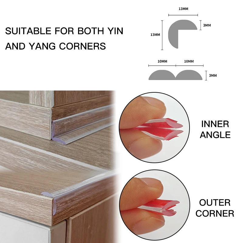 Self-Adhesive Edge Protection Strip - Flexible Molding for Door, Window, and Furniture Safety