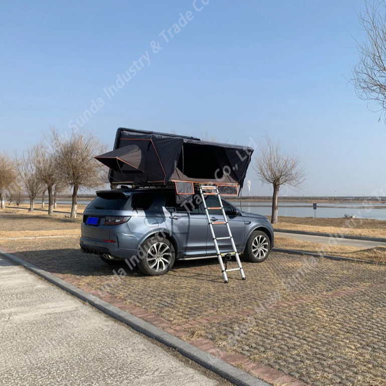New design camping equipment camping outdoor car rooftop tent with abs hardshell tenda da campeggio family for wholesale