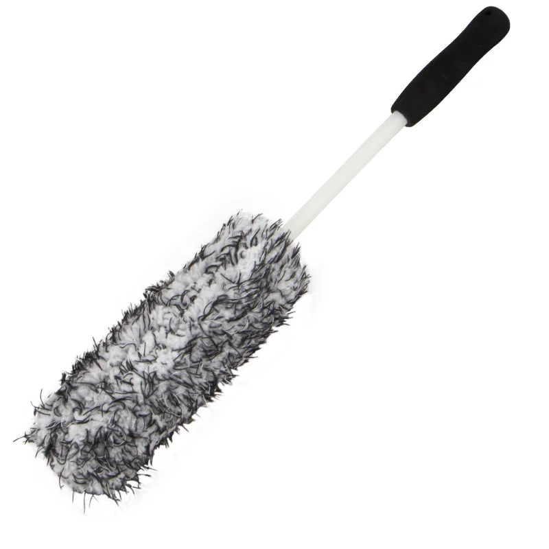 AUTO CARE Car Wheel Cleaning Brush Metal Free Synthetic Wool Tire Rim Brush,Soft Cleaning Brush,Dense Fibers Car Brush