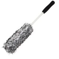 AUTO CARE Car Wheel Cleaning Brush Metal Free Synthetic Wool Tire Rim Brush,Soft Cleaning Brush,Dense Fibers Car Brush