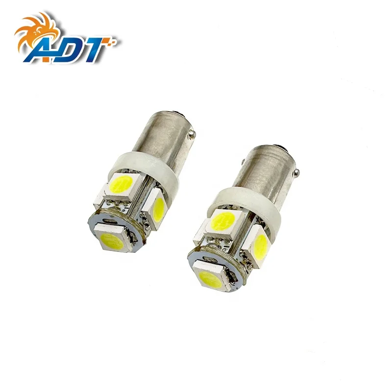 ADT Pinball LED Bulb 5 SMD 5050 Ba9s #44 #47 T4W 1445 wedge LED Colorful Gaming Machine Light 6.3v AC/DC-COLD WHITE