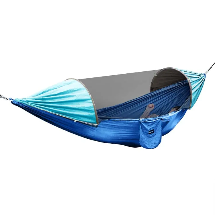 Portable Family Luxury Big Hammock Camping Ultralight Lightweight Nylon Tree Strap Parachute Hammock Mesh Hot Tent