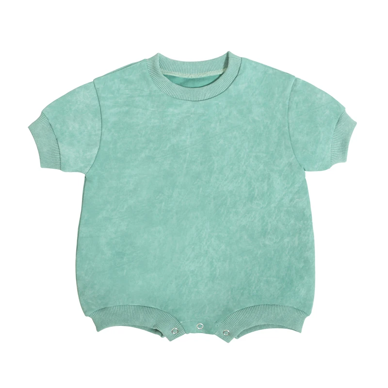 Best Selling Baby Clothes Hoodie Batik Snap Button Summer Knitted  Blank Short Sleeve O-Neck Baby Rompers