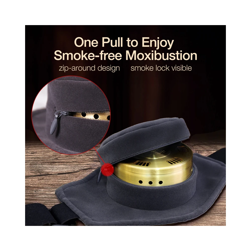 Smokeless Upgraded Pure Copper Moxa Box Moxibustion Therapy Moxa Stick Burner Box