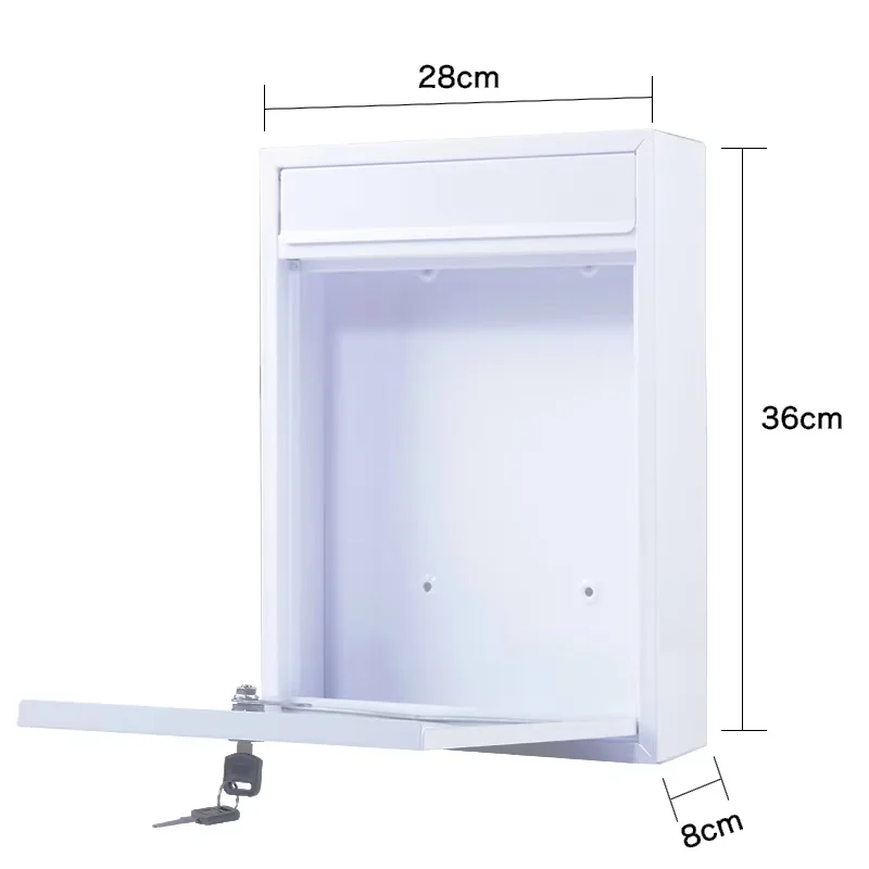 White Steel Lockable High-quality Anti Drop Hot Selling Outdoor Newspaper Mail Box