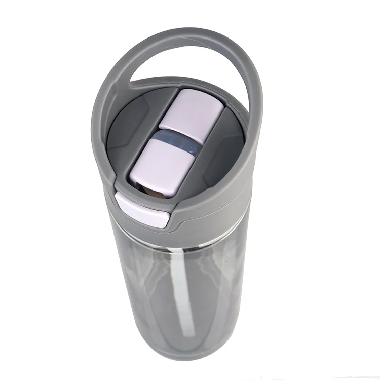 2020 New Design Plastic Gifts Sports 25oz Running Clear Drink Bottle with Silicone Straw Head