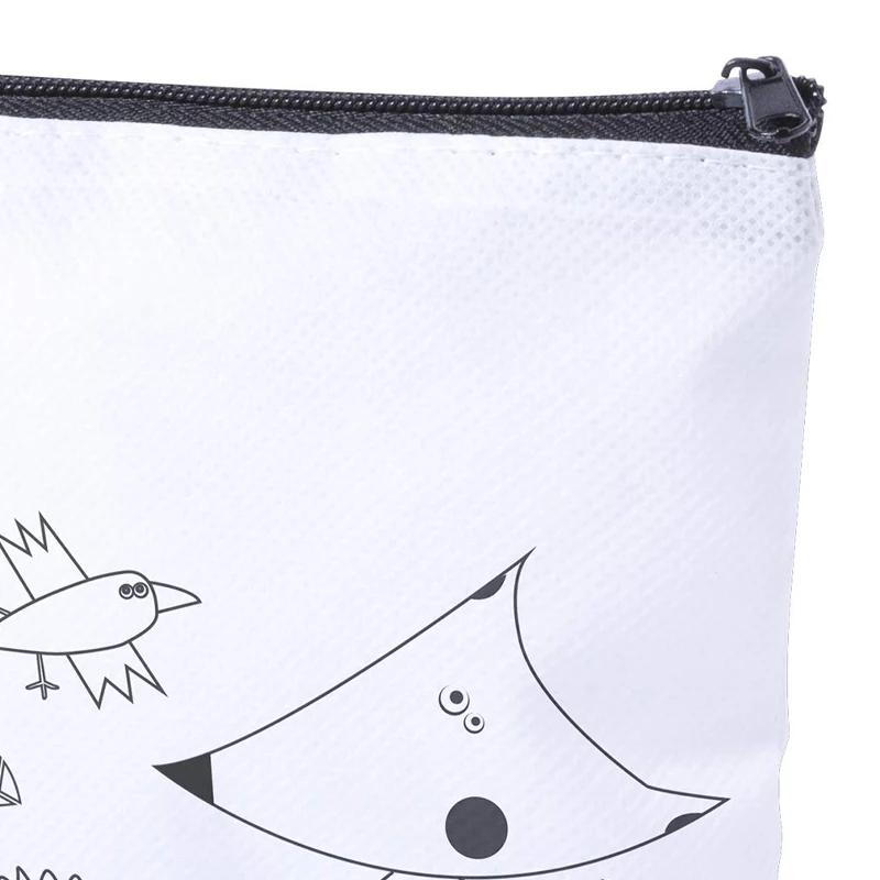 Customized Logo printed Students Stationery Pen Pouch PP Non-woven Pencil Coloring Cases With Zipper Closure For Back To School