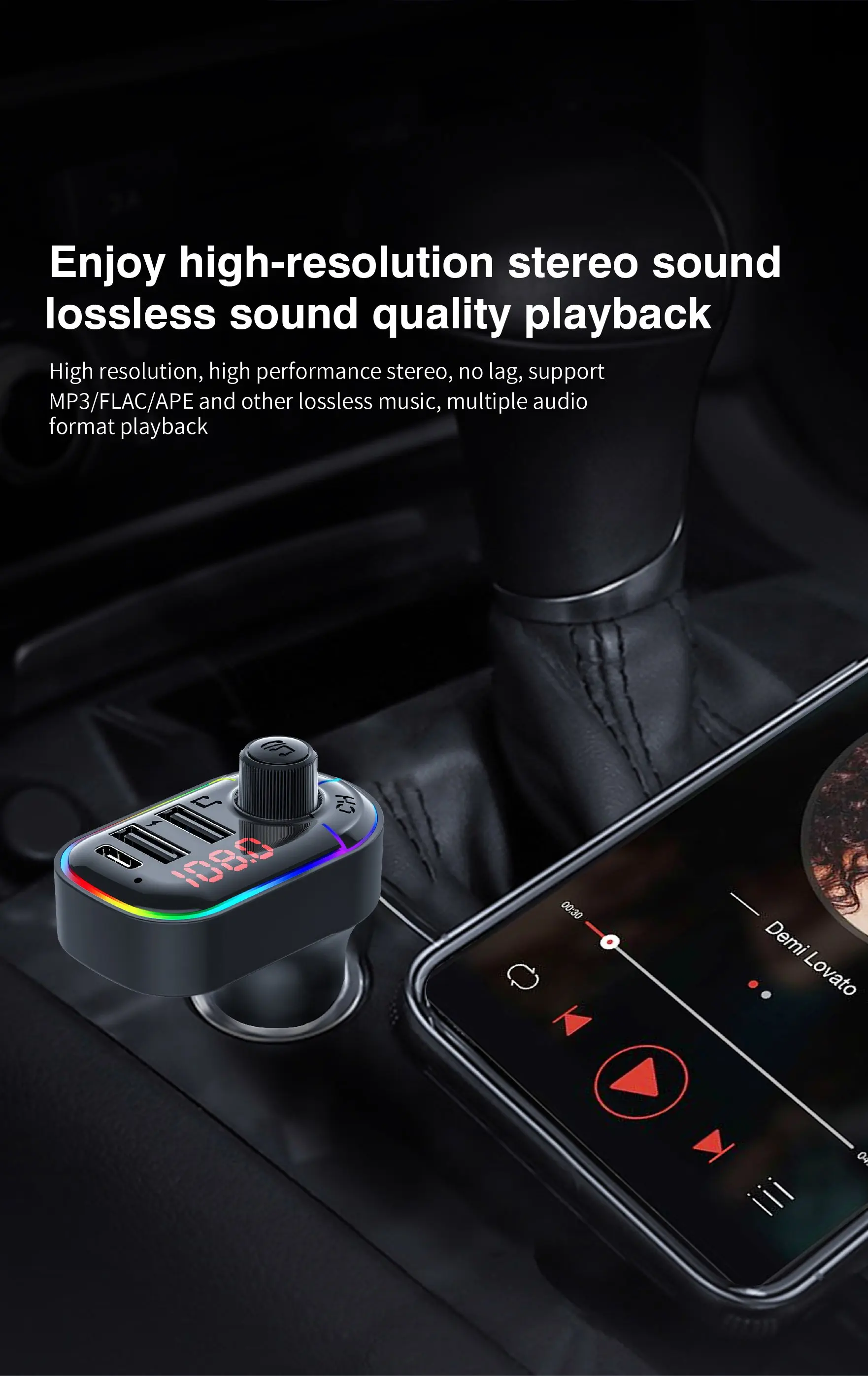  FM-передатчик для автомобиля 5 0 автомобильный аудиоадаптер 32RGB цветной свет mp3-плеер гарнитура автомобильной зарядки телефона в