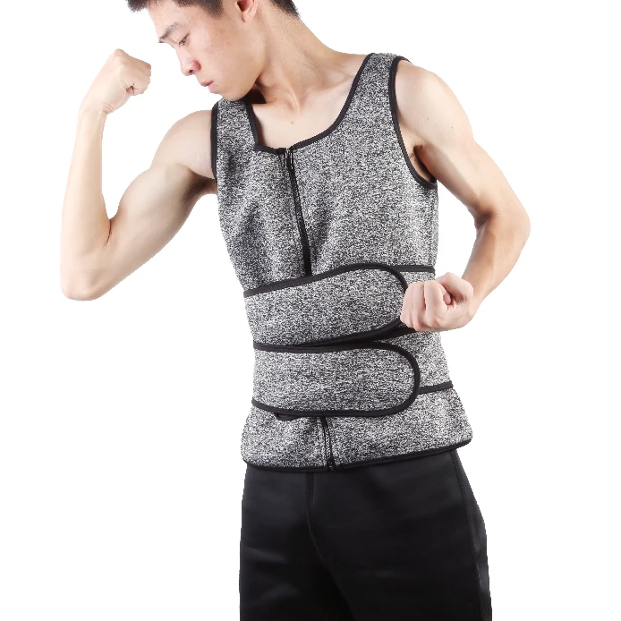 Men Neoprene Zipper Corset Trainer Vest Men Corset Body Shaper Shapewear Sweat Rubber Corset