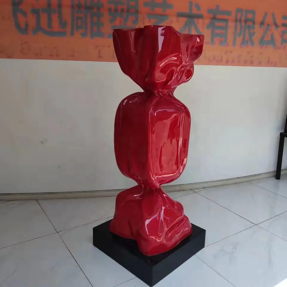 Modern art window display candy statue garden park landscape ornaments home yard Christmas decor resin fiberglass sculpture