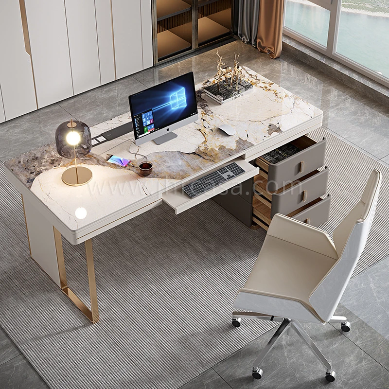 Italian Style Home Office Desk Computer Working Table Luxury CEO Boss Modern Office Table Workstation