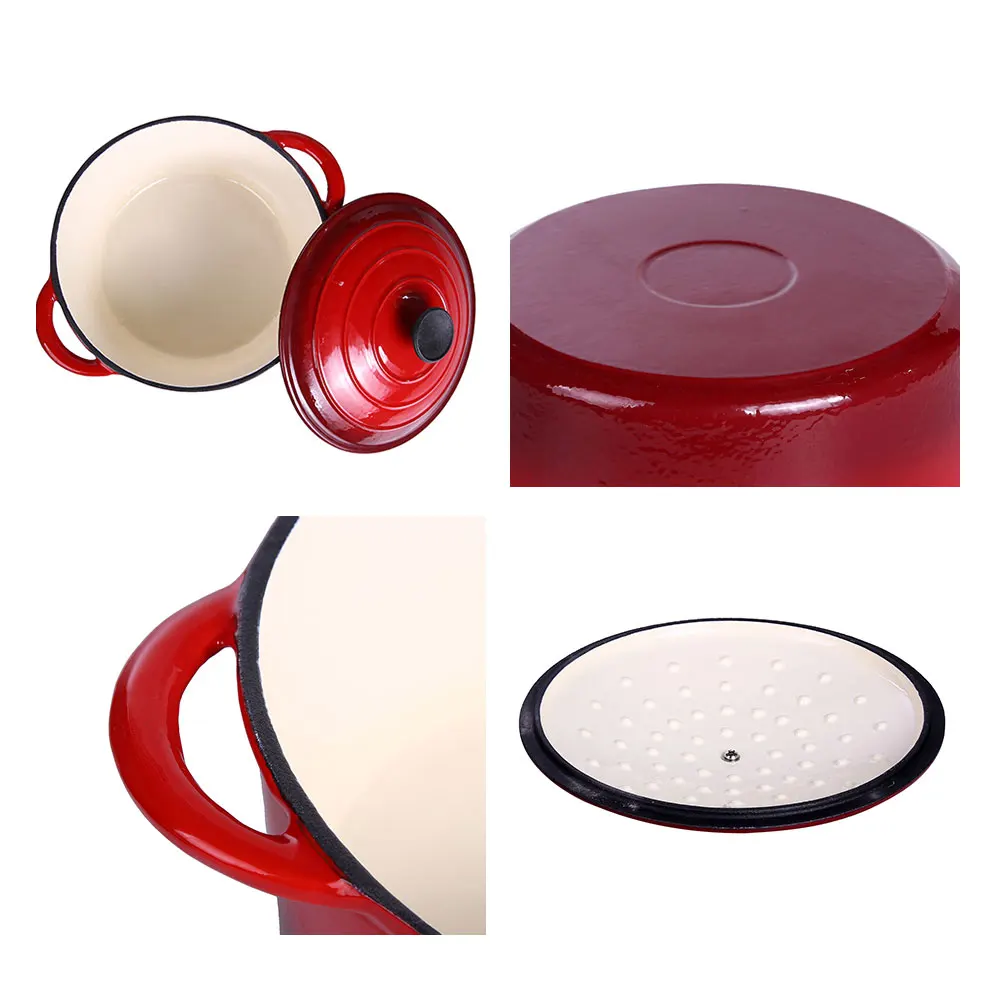 mcooker stocked cast iron round shape enamel soup pot dutch oven casserole dish cookware