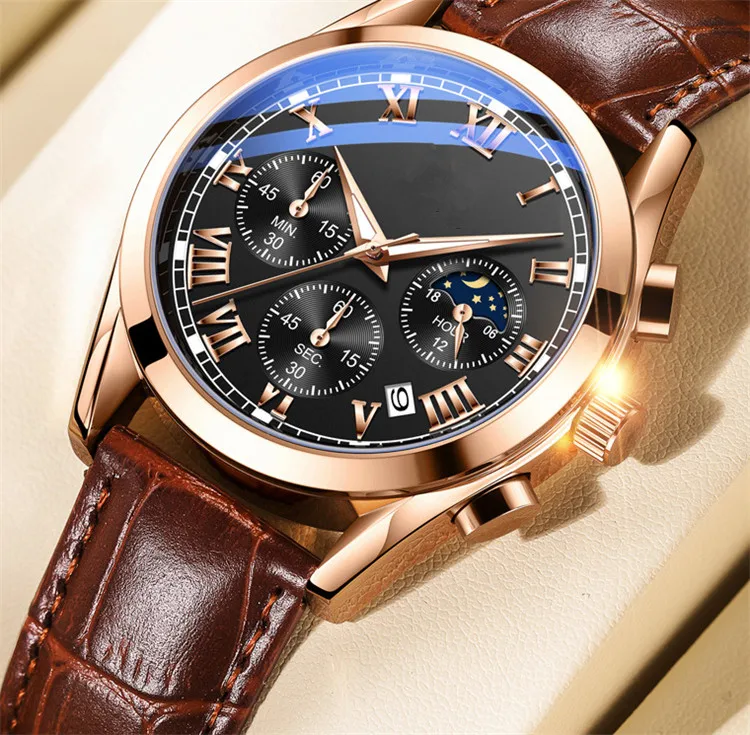 Luxury Men Watches Luminous Multi-function custom watch chronograph Business casual quartz watches