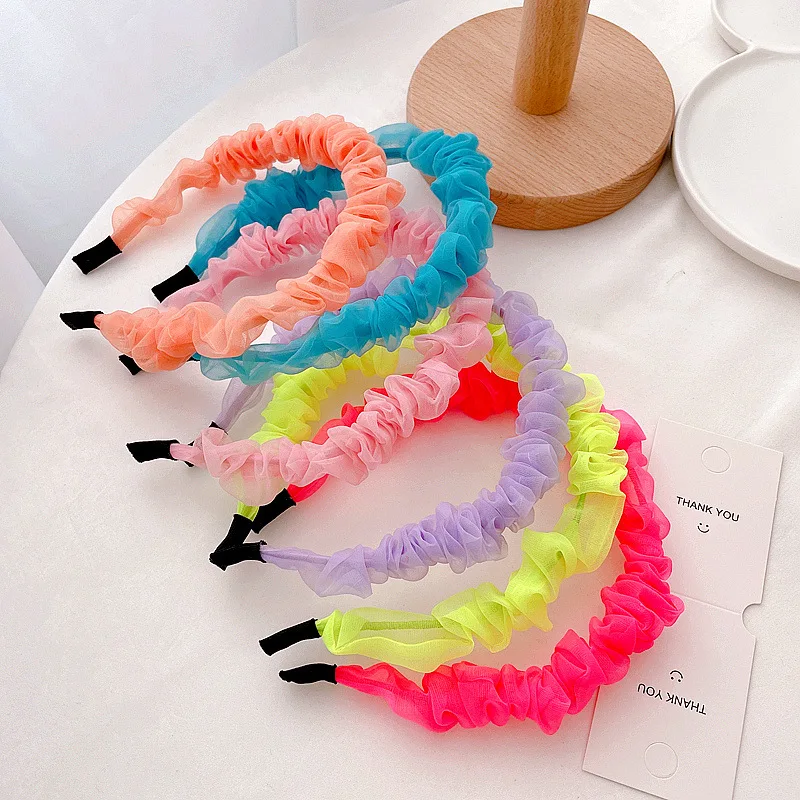 
wholesale ready to ship kids hair accessory baby girls organza headband colorful hair band for toddler girls XXN221 