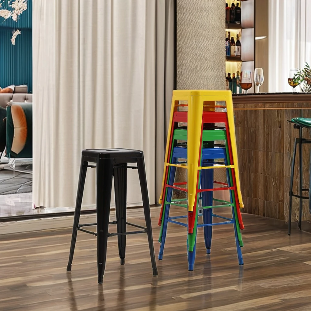 Luxury Steel Bar Stool Industrial Design Style Metal Chair Restaurant Mall Tea Shop Coffee Shop Optimal Milk Tea Sitting Option