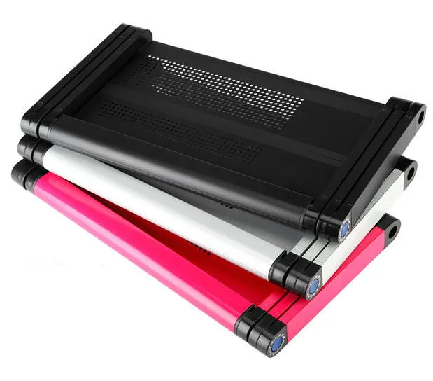 YL810 Ergonomic height adjustable multi-angle foldable computer gaming laptop table desk cooling FAN bed portable laptop stand