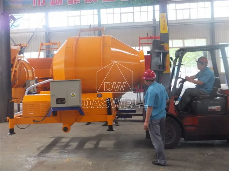 Factory Supply Concrete Mixer Drum Jzr 350  Bucket Feeding Diesel Concrete Pump With Mixer