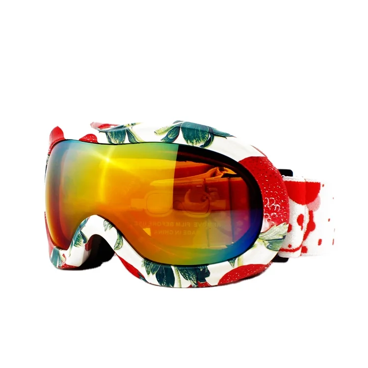 Professional manufacturer best water transfer color anti fog children ski snow goggles