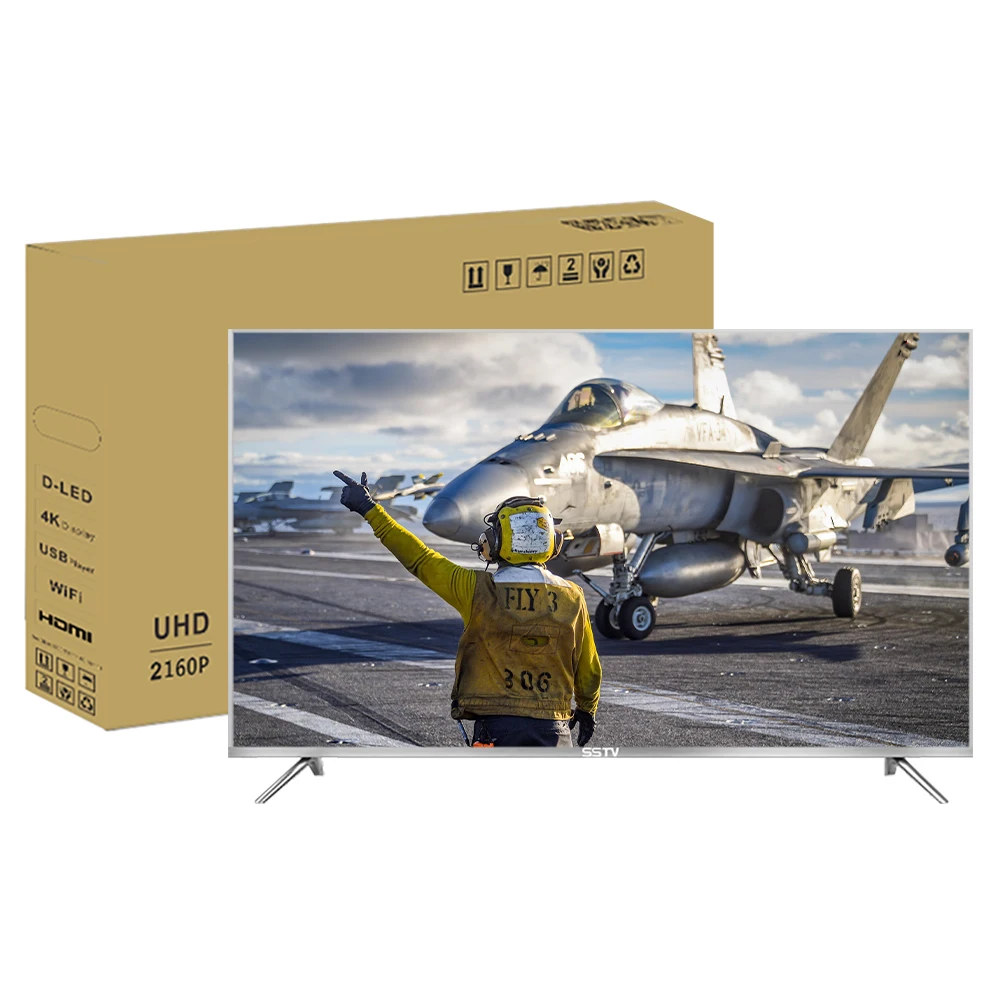 Ultra HD 4K TV 65inch Metal Frame Tempered Glass TV Television 65 Inch WiFi Smart TV