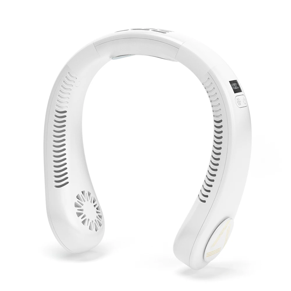 Neck Fan Portable Hanging Neckband Fan Rechargeable Small Personal Leafless Air Cooling Outdoor Sports Mini Fan with Led Display