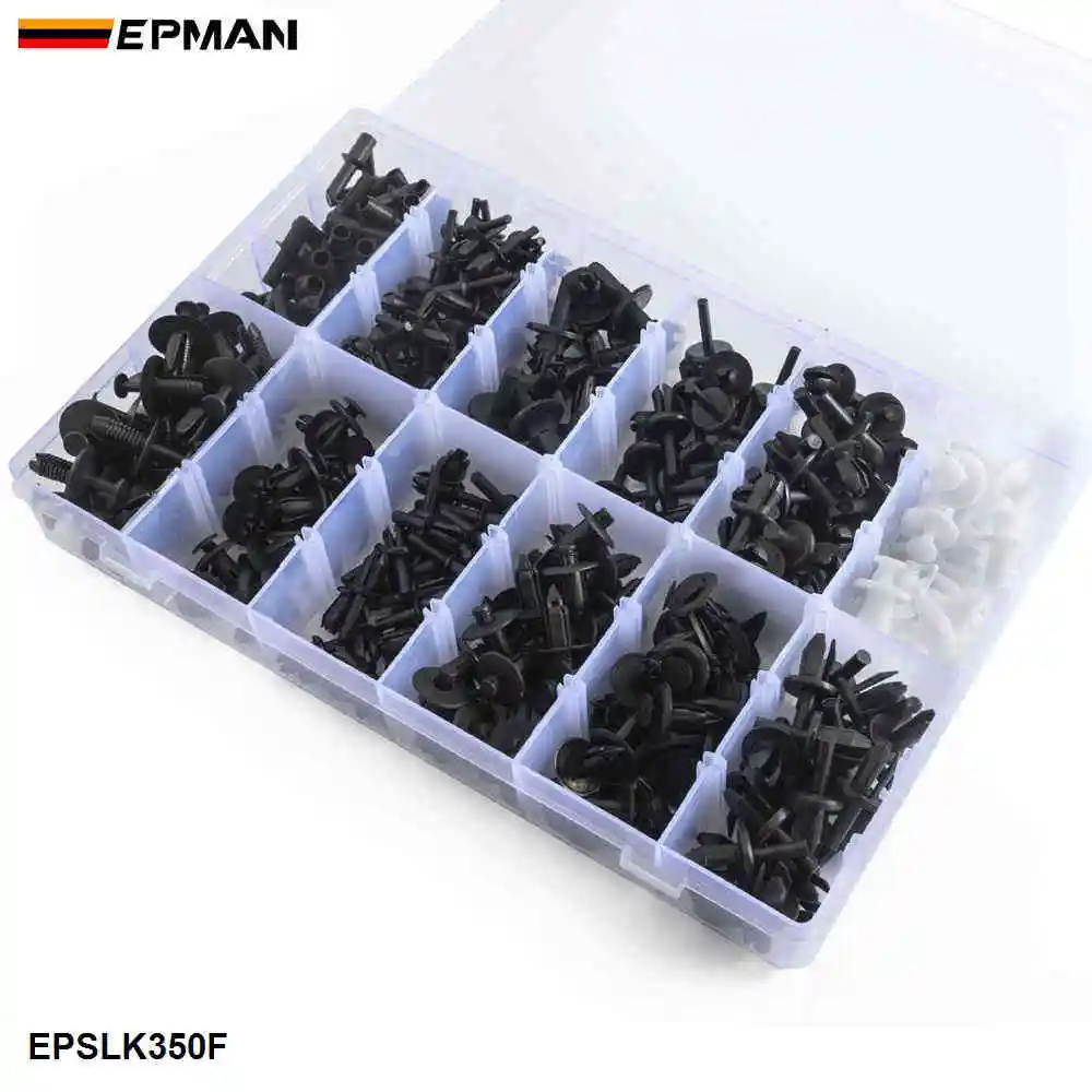 EPMAN 350 шт. комплект автомобильных креплений автомобильный универсальный пластиковый нейлоновый крепежный зажим заклепки дверные панели фиксатор крыла EPSLK350F