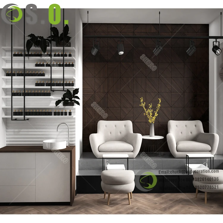 Beauty Salon Desk Wig Shop Beauty Cabinet Salon Furniture Interior Showcase Design