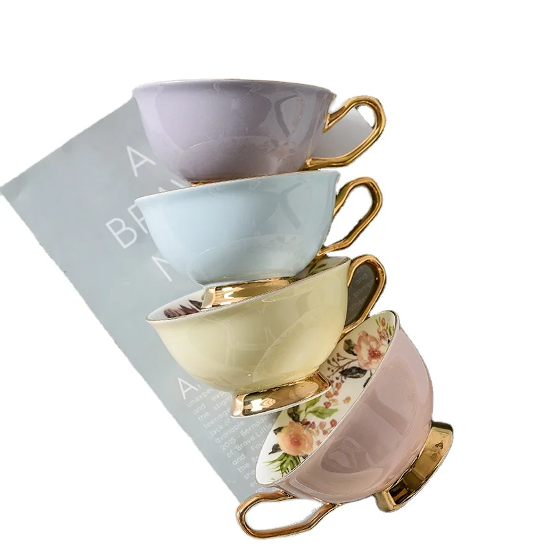 
Royal Rose Tea Cups Set Color Glaze New Bone China Tea Cup And Saucer 