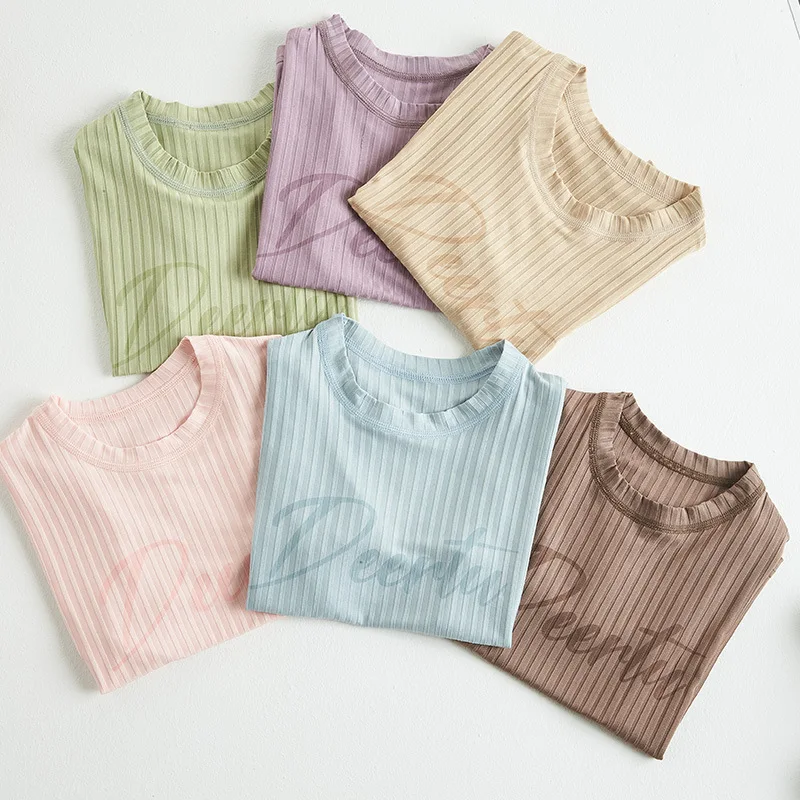 Wholesale Spring Summer Polyester Ice Silk Kids Family Sleepwear Pajamas Set Home Wear Clothing Set
