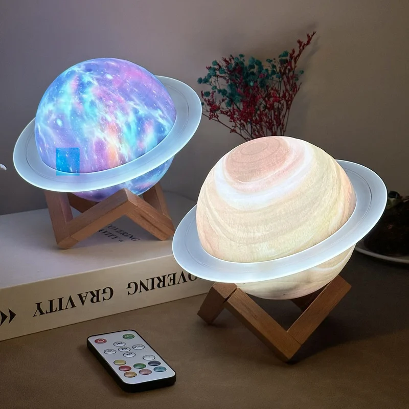 Динамик RGB Saturn с регулируемой яркостью BT светодиодный детский ночник дистанционным управлением Беспроводная настольная лампа в виде лавы подарочная