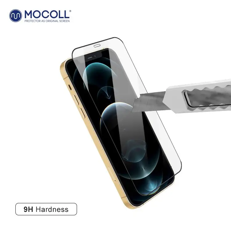 MOCOLL 2.5D HD Clear  Ag+ silver anti-bacterial tempered glass screen protector For iPhone 12