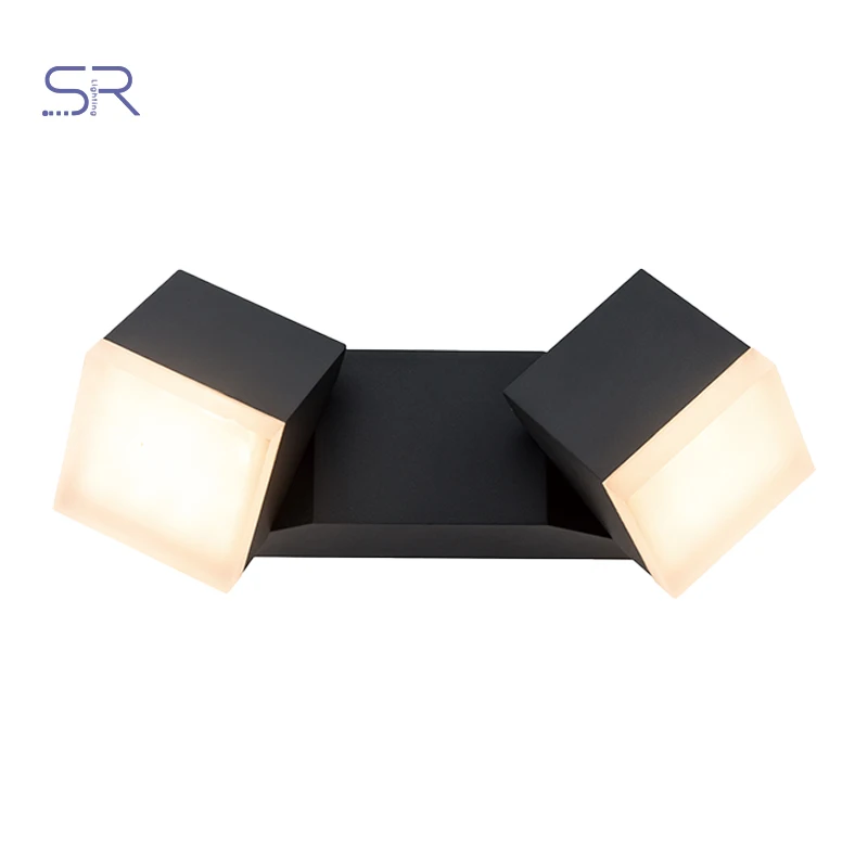 Waterproof IP54 double head adjustable angle up and down outdoor garden modern decorative wall lamp